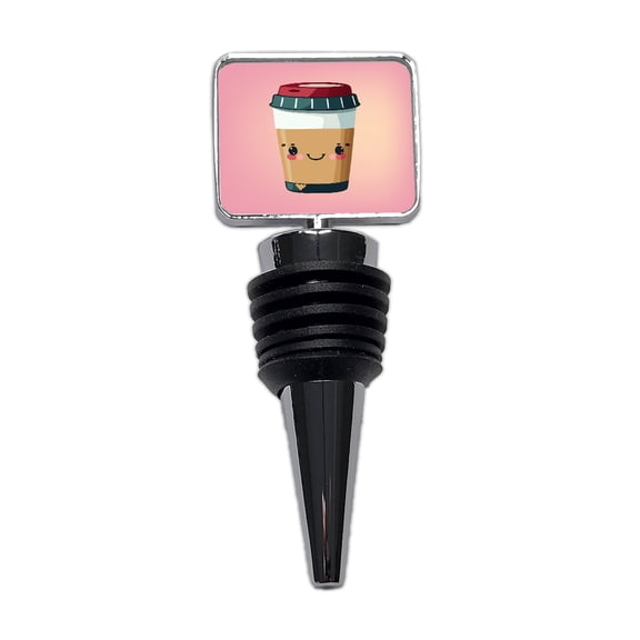 Coffee Travel Mug Smiling Wine Bottle Stopper Cap Plug