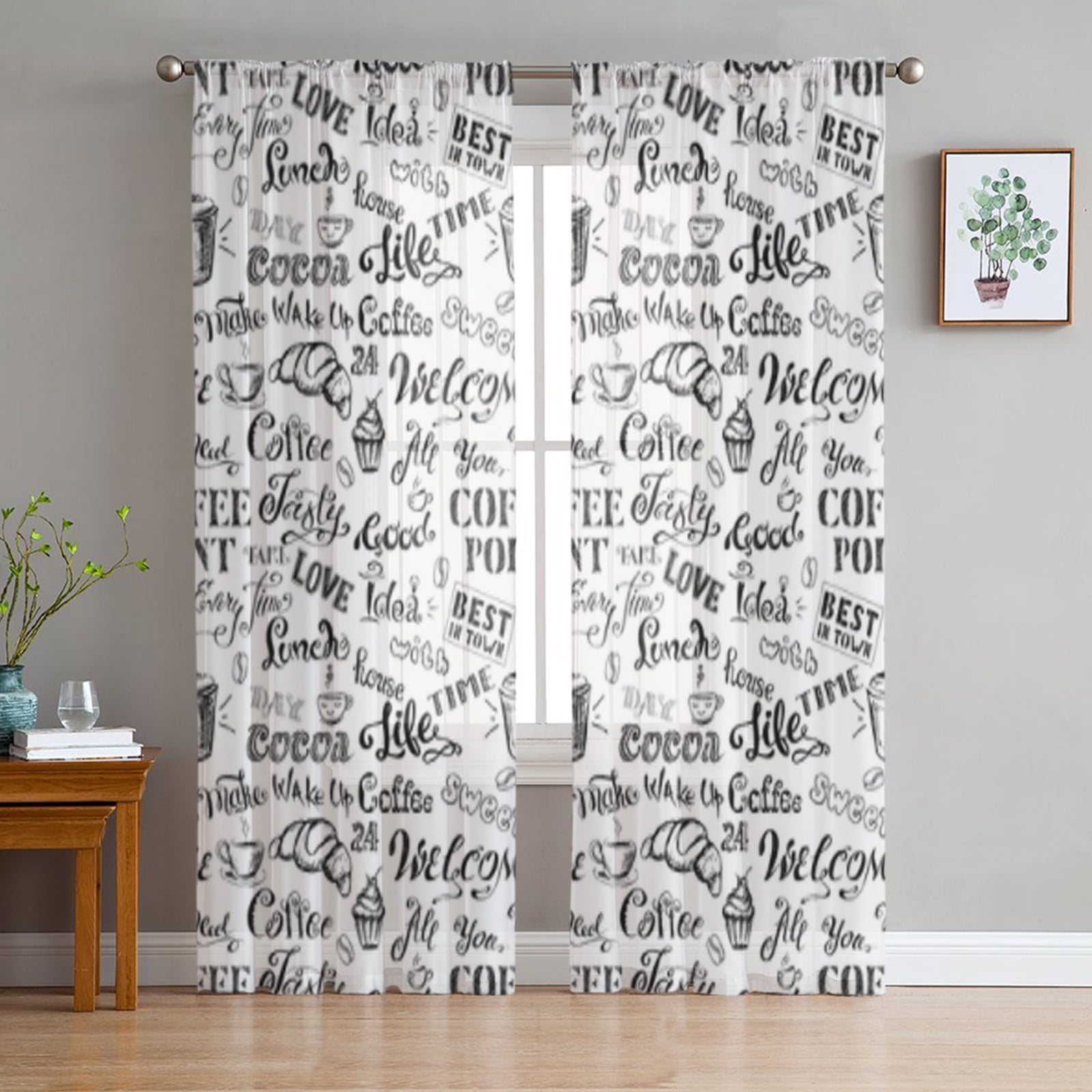Coffee Plaid Quilted Curtains NCU0NTV991