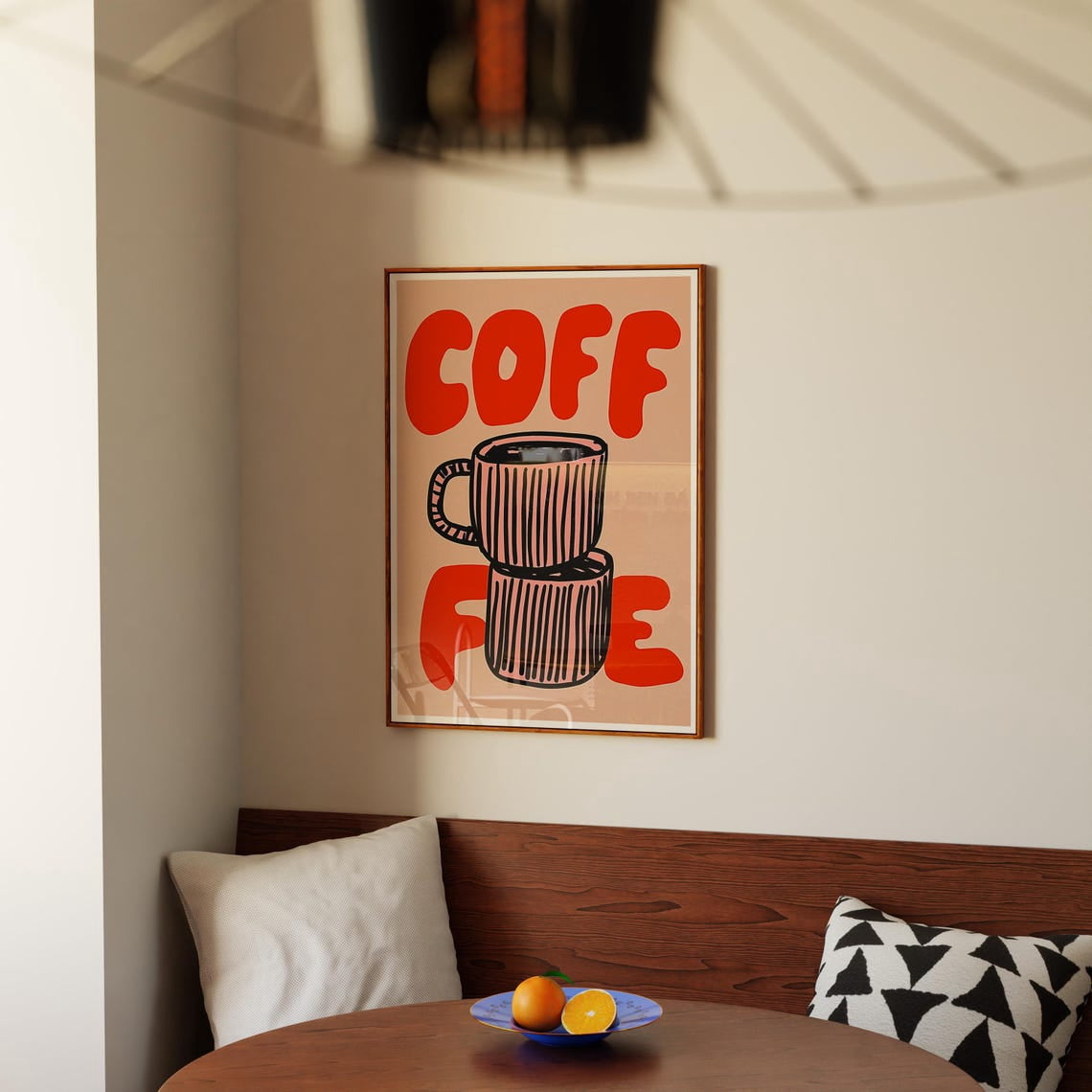 Coffee Typography Retro Coffee Bold Lettering Wall Art, Unframed Canvas ...
