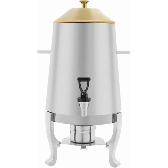 Coffee Urn With Fuel Holder, 3.5 Gallon/13L Stainless Steel Beverage Dispensers for Coffee Tea Hot Water, Hot Drink Dispenser with Stand, Chafer Urn with Spigot for Parties Catering,Silver