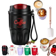 Coffee Vacuum Flask, Insulated Travel Coffee Mugs, Portable Coffee Cup with Lid & Handle, Stainless Steel Bottle, Keep Hot & Cold Drinks for Home, Office, Outdoor Travel