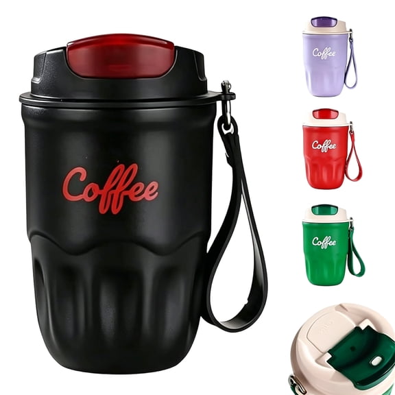 Coffee Vacuum Flask with Smart LED Temperature Display, Stainless Steel Insulated Travel Mug, Portable Drink Tumbler Cup for Commuters