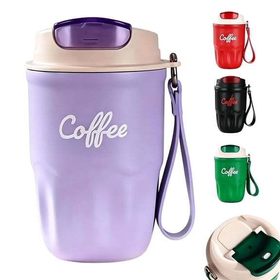 Coffee Vacuum Flask with Smart LED Temperature Display, Stainless Steel Insulated Travel Mug, Portable Drink Tumbler Cup for Commuters