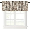 thumbnail image 1 of Coffee Valance Curtains Brown Coffee Cups Rustic Vintage Abstract Art Design Rod Pocket Curtain Valance for Kitchen Bedroom Living Room Decor 1 Panel W54xL18 Inch, 1 of 6