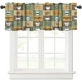 thumbnail image 1 of Coffee Valance Curtains Farmhouse Rustic Coffee Cups and Beans Vintage Aesthetic Art Rod Pocket Curtain Valance for Kitchen Bedroom Living Room Decor 1 Panel W54xL18 Inch, 1 of 6