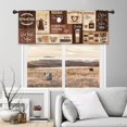 thumbnail image 1 of Coffee Valance for Windows Brown Kitchen Curtains 52Wx18H Inch Rod Pocket Rustic Vintage Retro Latte Cappuccino Cafe Theme Small Short Neutral Living Room Bedroom Window Drapes Fabric 1 Panel, 1 of 3