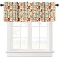 thumbnail image 1 of Coffee Valances Curtain, Rod Pocket Abstract Retro Rustic Farmhouse Kitchen Decor Printed Window Valances Short Curtain for Living Room Bedroom Bathroom W54xL18in 1 Panels, 1 of 6