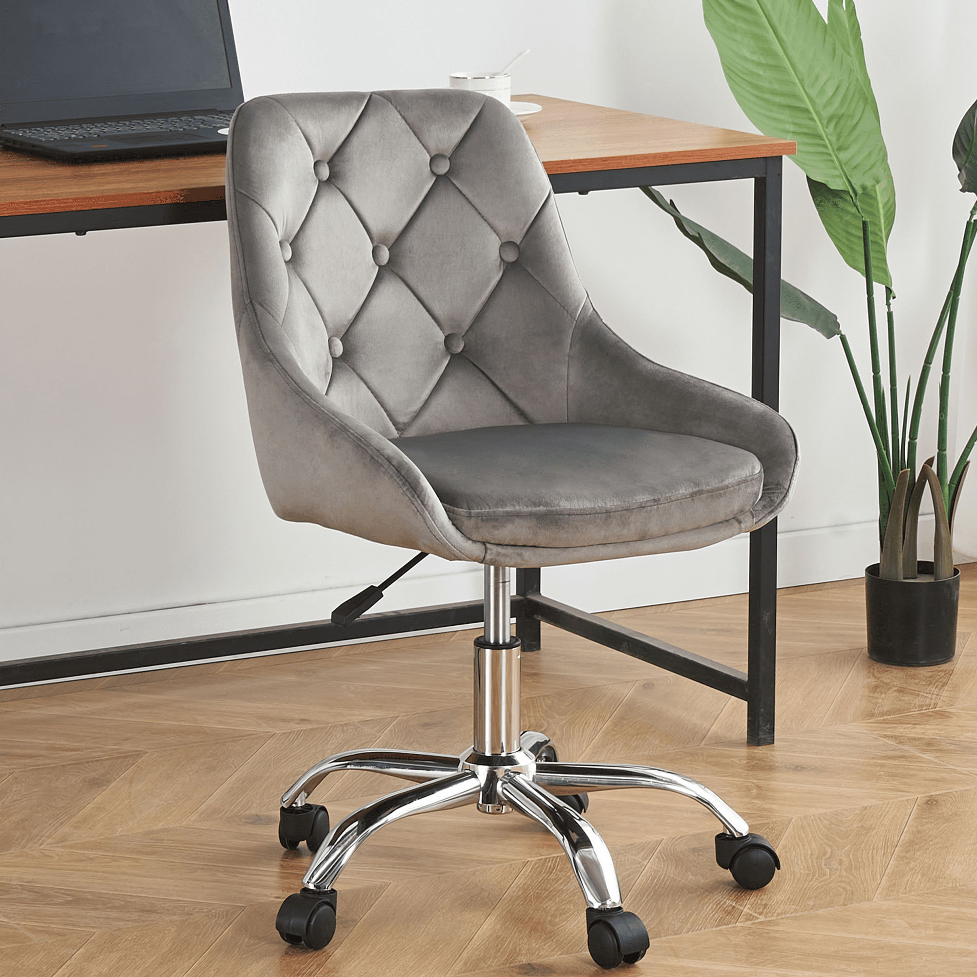 For Living Faux Leather Height Adjustable Executive Swivel Office/Desk Chair,  Black