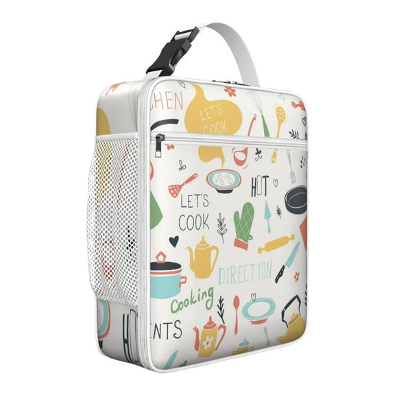 Coffee Vintage Lunch Bag – Cute Peach Smoked Sausage Meat Retro Kawaii Fruit Minimalist Pastel Fruit BBQ Food Sausage Insulated Thermal Tote Portable Leakproof Durable