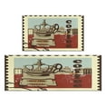 thumbnail image 1 of Coffee Vintage Stamp Pattern Kitchen Mats Set Of 2,Kitchen Rugs Mats with Dirty Resistance,washable,Non-Slip,kitchen Rugs and Mats 17.7x24+17.7x48inch, 1 of 7