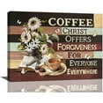 thumbnail image 1 of Coffee Wall Art Coffee Daisy Pictures Wall Decor Christian Coffee Bar Decoration Modern Home Artwork For Kitchen Dining Room Coffee Bar Framed 16"x12", 1 of 6