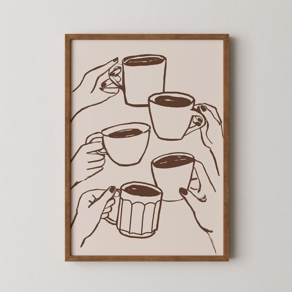 Coffee Wall Art: Coffee Lover , Espresso Poster, Retro Brown Coffee Print for Kitchen Unframed Paper Print