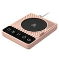 thumbnail image 1 of Coffee Warmer with Automatic Shut Off for Desk TeqHome Electric Cup Warmer Timer 6 Temperature Settings Beverage Tea Water Milk Hot Chocolate Warmer Heating Plate Pink, 1 of 12