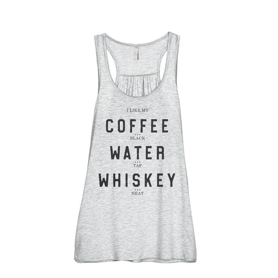 Coffee Water Whiskey Neat Women's Fashion Sleeveless Flowy Racerback Workout Yoga Tank Top Sport Grey Large