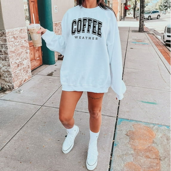 Coffee Weather Sweatshirt, Fall Crewneck, Coffee Lover Gifts, Cute Coffee Weather Hoodie, Cozy Season Sweater, Winter Sweatshirt