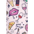 thumbnail image 1 of Coffee Wine Pattern Tea Towels Set of 1 Funny Pizza Lip Kitchen Dish Cloth with Hanging Loop, 18"x28"Lint-Free Absorbent Towel for Kitchen Drying Wiping and Cleaning, 1 of 6