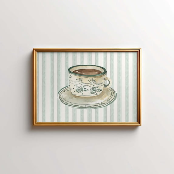 Coffee With Grandma Coquette Cottagecore Kitchen Bar Art Interior, Unframed Paper Poster 8x10in