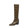 thumbnail image 1 of Coffee Women Boots With Side Buckles Comfortable For Adjustable Fit, 1 of 5