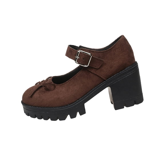 Coffee Women Comfortable Coffee High Heeled Shoes Plus Size Bow Heel For Spring Summer 2026