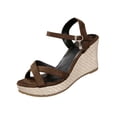 thumbnail image 1 of Coffee Women'S Versatile Open Toe Wedge Sandals One-Strap Round Toe Cushioned, 1 of 9