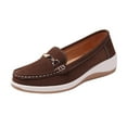 thumbnail image 1 of Coffee Womens Casual Shoes With Metal Buckle And Round Toe For Spring And Summer Comfort, 1 of 9