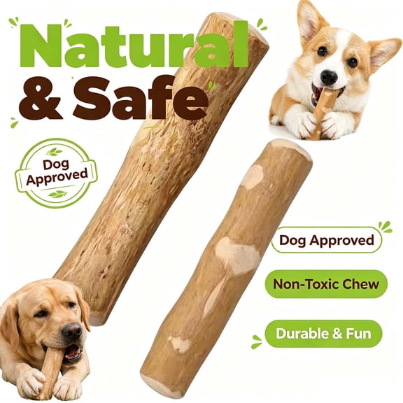 Coffee Wood Dog Chew, Natural Chewing Stick for Large Dogs, Large