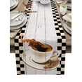 thumbnail image 1 of Coffee Wood Grain Retro Lattice Table Runner Home Wedding Table Flag Mat Centerpieces Decoration Party Dining Long Tablecloth, 1 of 6