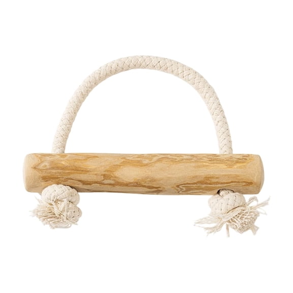 Coffee Wood Rope Knot Dog Toy for Teeth Cleaning Chew Tug of War Durable Interactive Toy for Medium Large Dogs Made of Real Coffee Wood