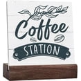 thumbnail image 1 of Coffee Wood Signs, Ceramic Table Sign Desk Decor, Farmhouse Coffee Signs for Coffee Station, Freestanding Wood Signs Table Art, Rustic White Coffee Sign, Decor Sign for Coffee Bar Home Office Kitchen, 1 of 6