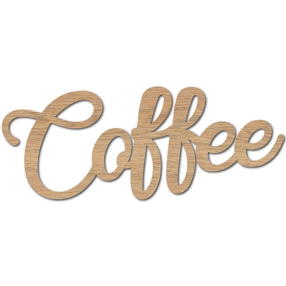 Coffee Wooden Word Sign Cutout Letter Sign Wood Coffee Wall Decor Word Sculpture Unfinished Sign DIY Letters Art Sign Ornaments