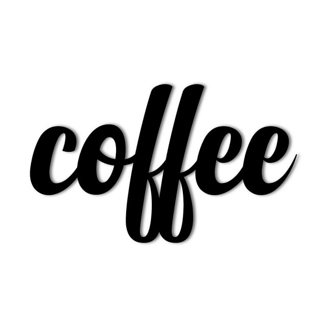 Coffee Word Metal Wall Sign | Decorative Accent Decor Kitchen Wall Decor Kitchen Word Sign Kitchen Gift Coffee Pot Barista Gift Housewarming Gift Made in USA