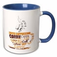 thumbnail image 1 of 3drose, Coffee Words That Create a Coffee Cup in Brown, 15oz Two-tone Blue Mug, 1 of 6