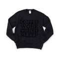 thumbnail image 1 of Coffee Work Whiskey Sleep Funny Daily Life Routine Quote T-Shirt , Hoodie , Sweatshirt, for men & women, up to size 5XL., 1 of 3
