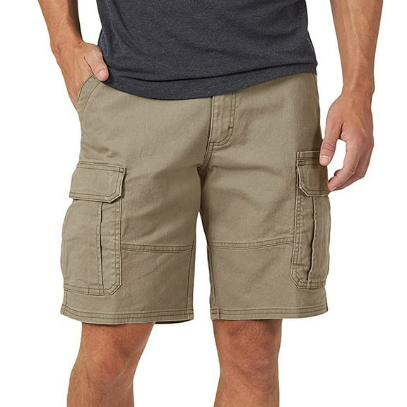 Coffee Workout Shorts Fashion Men's Pocket Zipper Resilience Leisure Time Tooling Shorts Pants