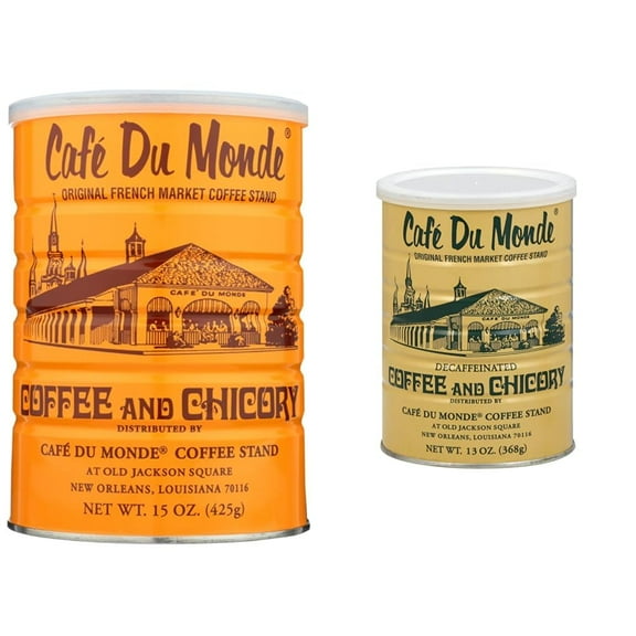 Coffee and Chicory Bundle - Ground Coffee (15 Ounce) and Decaffeinated Ground Coffee (13 Ounce)