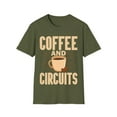 thumbnail image 1 of Coffee and Circuits Engineer Math Novelty Graphic Caffeine Unisex T-Shirt, 1 of 6