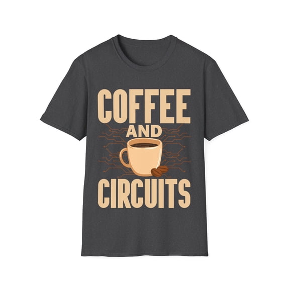 Coffee and Circuits Engineer Math Novelty Graphic Caffeine Unisex T-Shirt