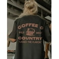 thumbnail image 1 of Coffee and Country Tee UNISEX Trendy Western Graphic Oversize T Wild West USA Cowgirl Coffee Lover Gifts Boho Hippie Clothes, 1 of 5