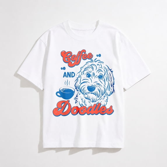 Coffee and Doodles Funny Doodle Coffee Club Pet Lover Design T-Shirt