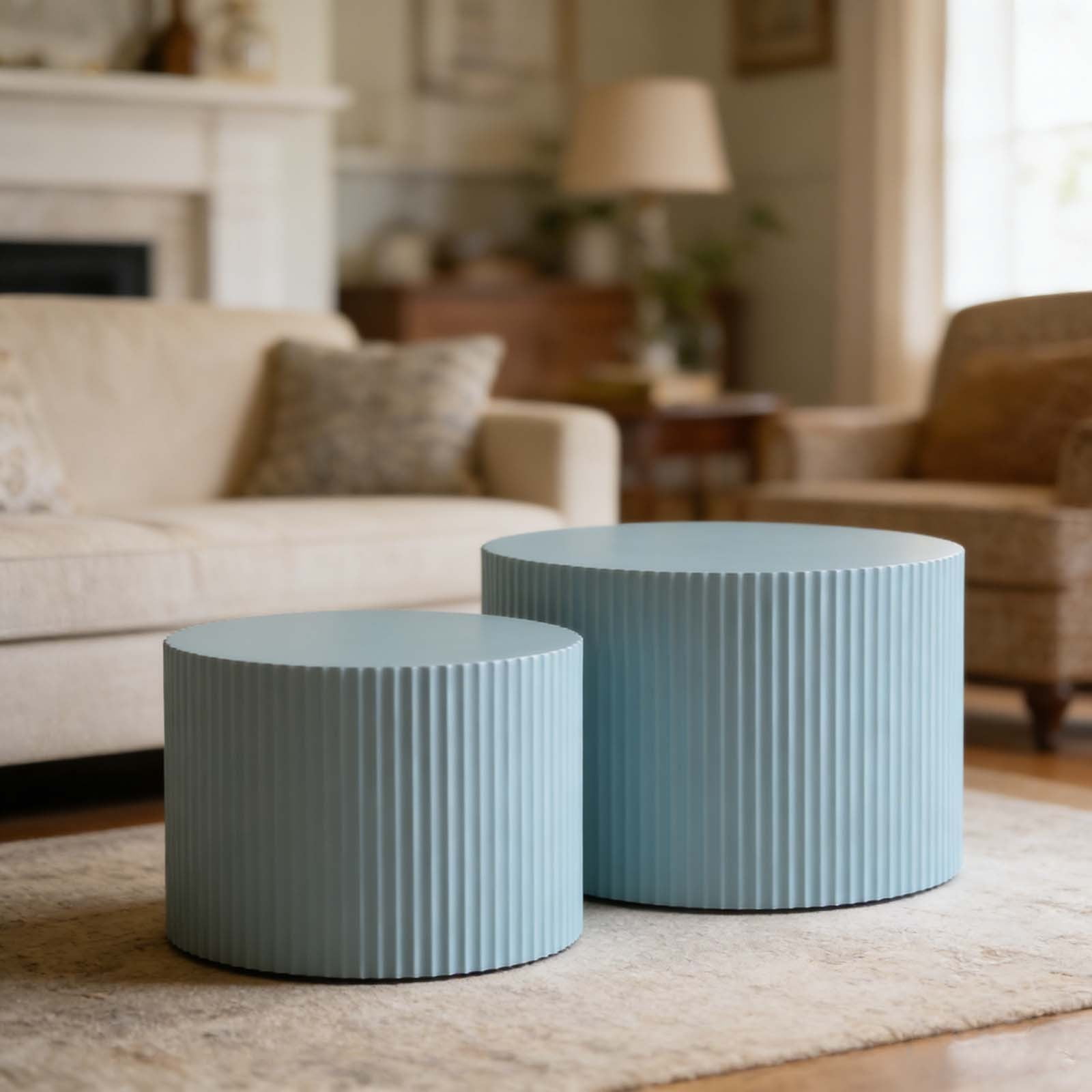Coffee and End Table Sets 2-Piece Round Nesting Coffee Table, Practical ...