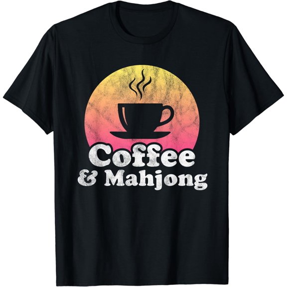 Coffee and Mahjong T-Shirt mens t shirtblackwomenfunnymisfitsmenjourney
