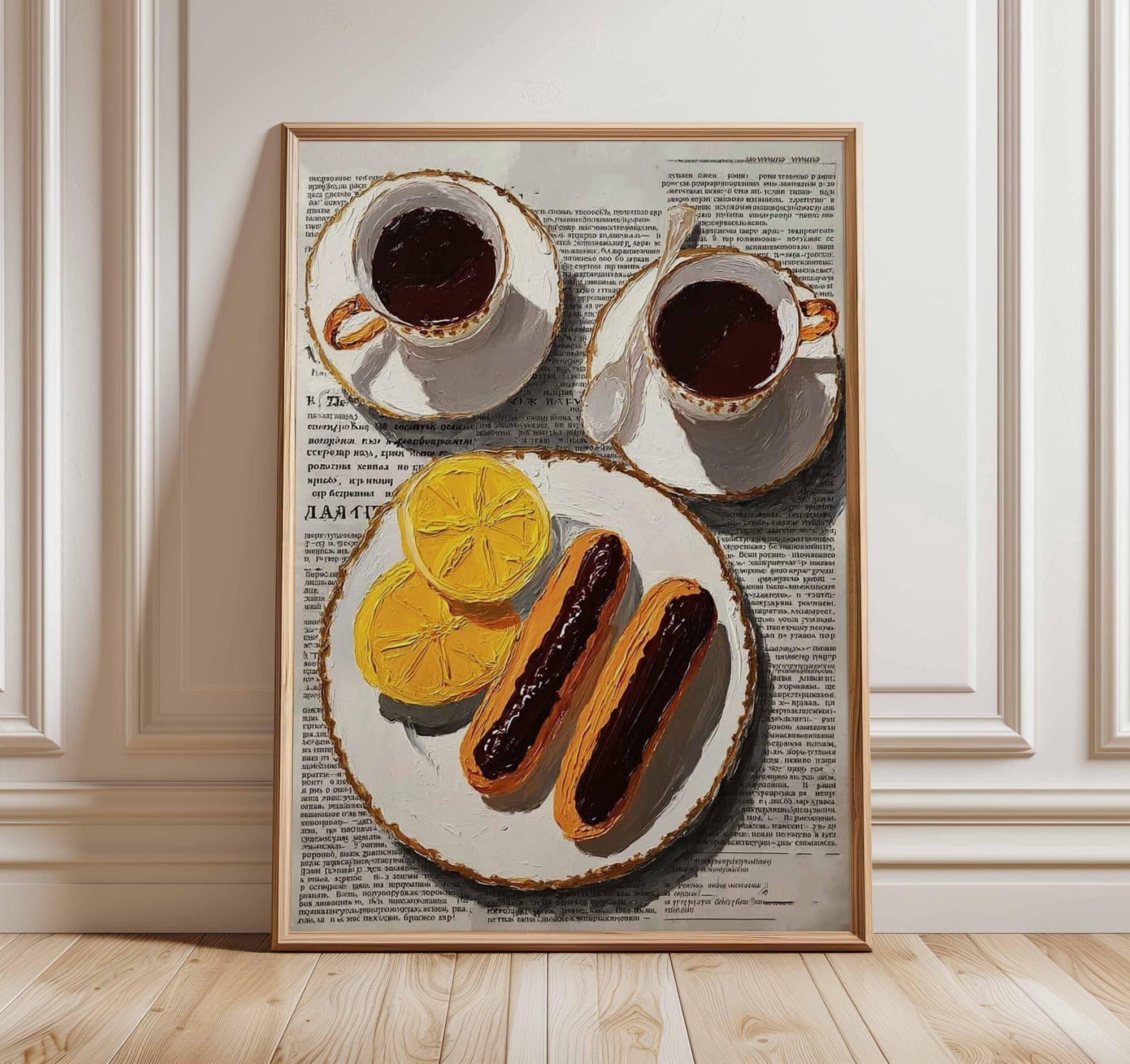 絵画 cafeteria Coffee and Pastries Print Rustic Kitchen Cafe Wall Art - Walmart.com