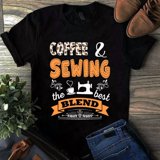 Coffee and Sewing the Best Blend Sewing Quilting Gift Tshirt - Walmart.com