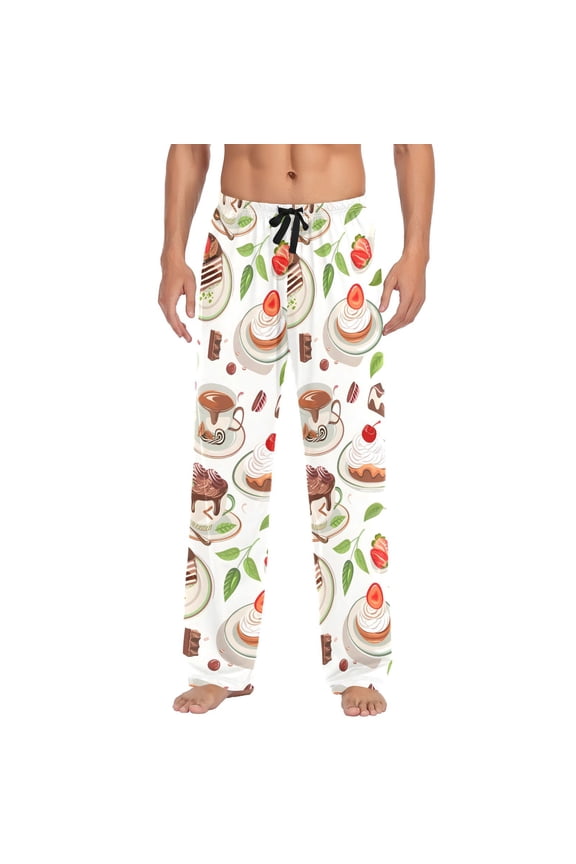 Coffee and Tea Pots Men's Pajama Pants Cotton Long Sleepwear Lounge Pants L