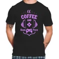 thumbnail image 1 of Coffee and Tech Headphones Artwork Tee Fun Modern Gamer Style Unisex T-Shirt up to size 5XL, 1 of 2