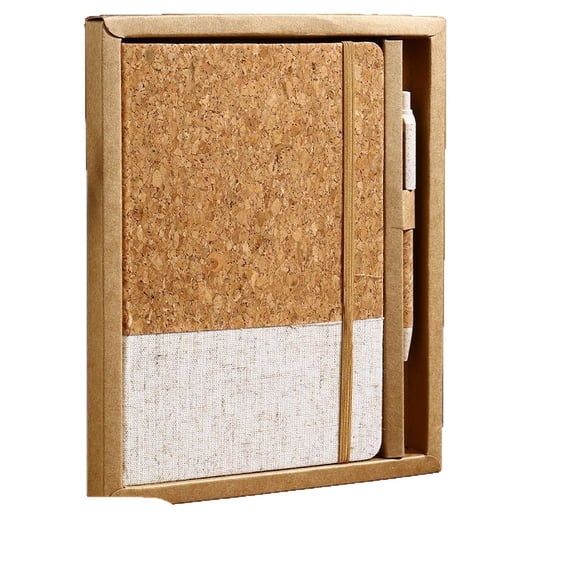 Coffee grounds cork notebook,Hardcover Journal with Gift Box and pen for Women Men200Pages 100GSM Thick Cream Paper,Business,Work & School,A5 Yellow