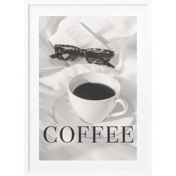 Coffee in Bed Framed Art Modern Wall Decor