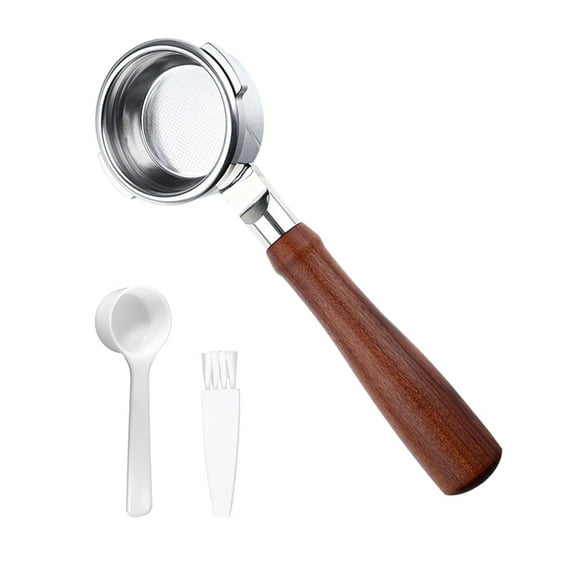 Coffee machine filter with handle,And Brush Compatible With Stainless Steel Ec685/ec680 2 Ears Naked Buzhi Porta 58mm Espresso Filter 58 Naked Porta Stainless Porta Naked Porta  58mm