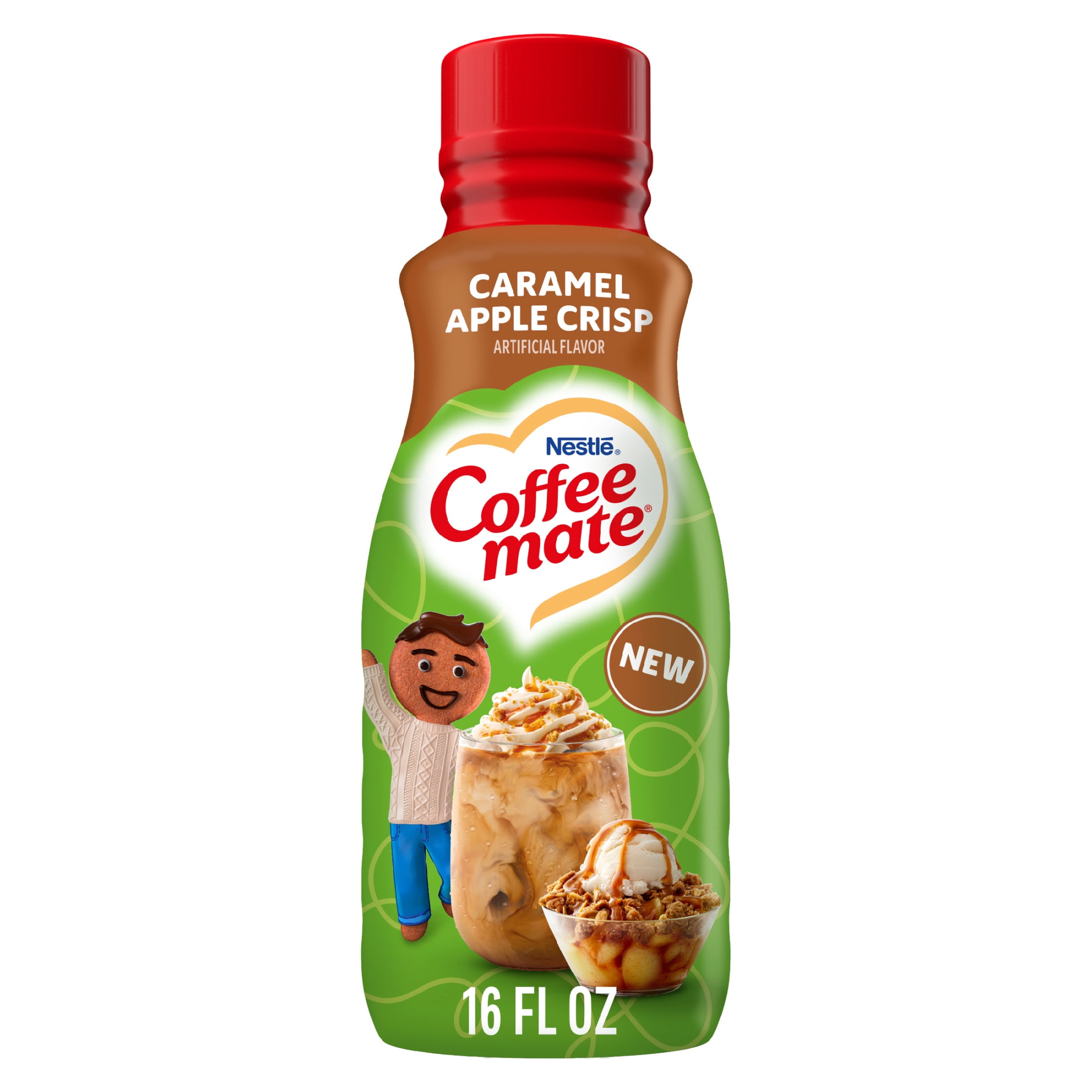 Coffee mate Caramel Apple Crisp Gluten Free Liquid Non-Dairy Coffee Creamer, 16 fl oz