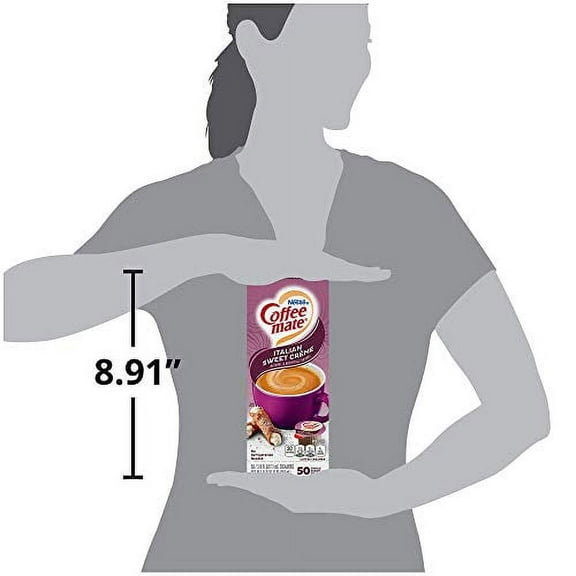 Coffee-mate Coffee Creamer, Italian Sweet Creme Liquid Singles, 50 Count (Pack of 2)